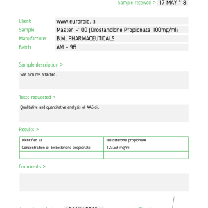 B.M. PHARMACEUTICALS Masten -100 (Drostenolone Propionate 100mg.png