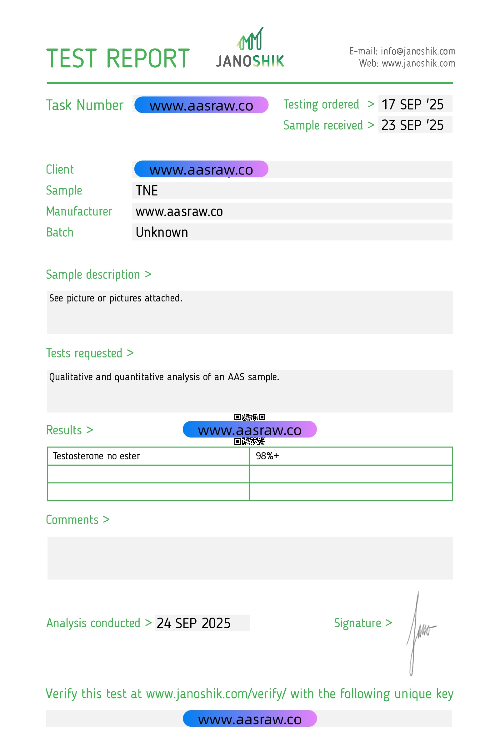 AASraw Testosterone Base Powder Janoshik HPLC 20250924.jpg